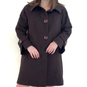 Dale Dressin American Vintage brown 100% Merino Wool peacoat with split cuffs